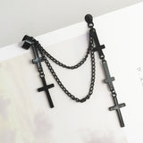Cross Tassel Earrings Statement Metal Punk Women – Gifts for Her — 5