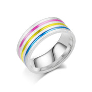 Titanium Steel Ring Rainbow Drops Of Oil – Thoughtful Gifts — 5