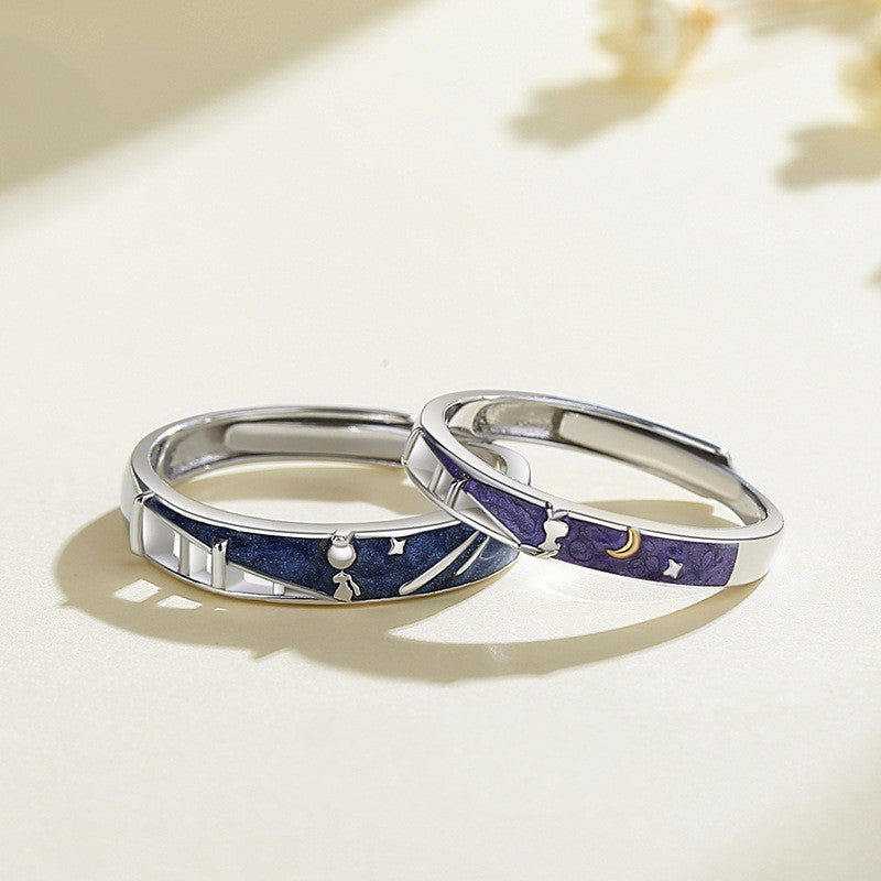 Sterling Silver Creative Enamel Gel Meteor Ring – Small Gift Ideas — 1