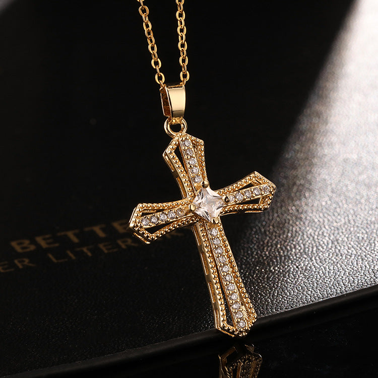 Niche Cross Real Gold Electroplated Copper Micro – Jewelry Gift Ideas — 1