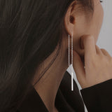 Frosty Korean Style Long One-word Earrings – Stylish Gifts — 3