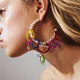 Exaggerated Hand-woven Beads Tassel Earrings – Everyday Gifts — 1