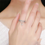S925 Sterling Silver Heart Ring Ladies Diamonds – Thoughtful Gifts — 6