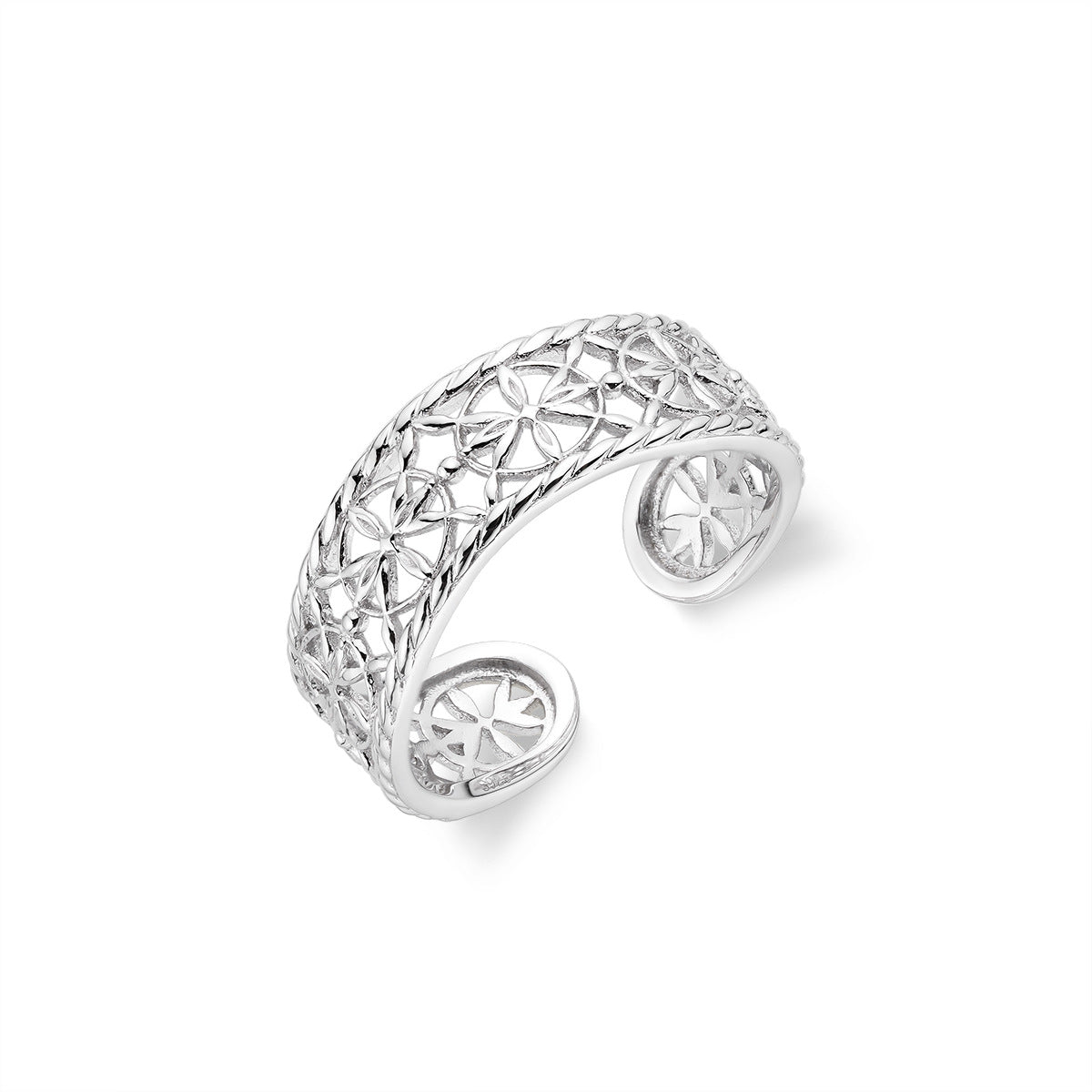 Sterling Silver Light Luxury Ring Hollow Pattern – Birthday Gifts — 1