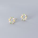 Female Colorful Diamond Sun S925 Silver Ear Stud – Gifts for Her — 5