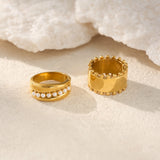 Real Gold Plating Exquisite Gang Drill Pearl Ring – Stylish Gifts — 5
