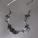 Dark Thorn Rose Necklace Women's Retro Distressed – Jewelry Gift Ideas — 12