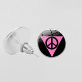 LGBT Pride Round Glass Stud Earrings Gay Lesbian – Stylish Gifts — 6