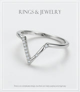 Women's Fashion V-shaped S925 Sterling Silver Ring – Stylish Gifts — 7