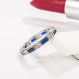 Fashion Inlaid Blue Crystal Small Ring – Stylish Gifts — 3