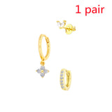 Women's Floral Clover Stacked Earrings Set – Gifts for Her — 10