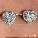 Fashion OL Micro Inlaid Zircon Heart Stud Earrings – Stylish Gifts — 3