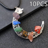 Crystal Stone Seven Chakras Moon Pentagram – Jewelry Gift Ideas — 10