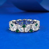 Oval Cluster Ring Synthetic Green Spinel Diamond – Useful Gifts — 4