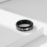 Titanium Steel Rotating ECG Couple Ring Stainless – Gifts for Couples — 3