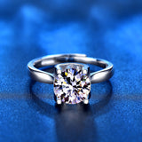Moissanite Women's Wedding Ring Sterling Silver – Gifts for Her — 4
