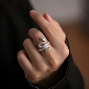 Real Gold Plated Snake-shaped Zircon Ring – Useful Gifts — 5