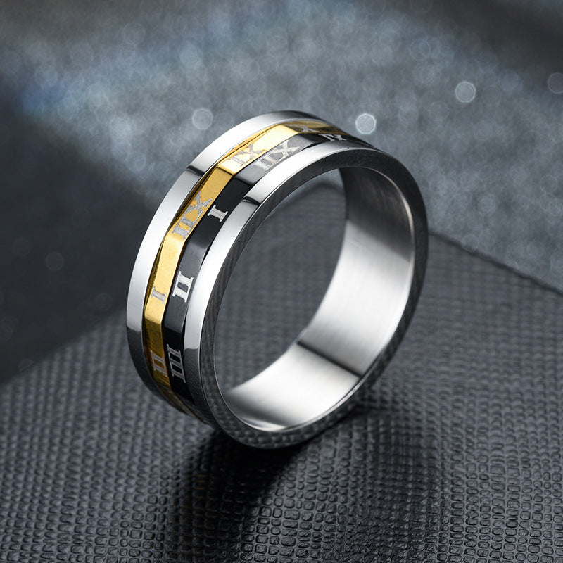 Fashion OL Stainless Steel Roman Numeral Ring – Stylish Gifts — 1