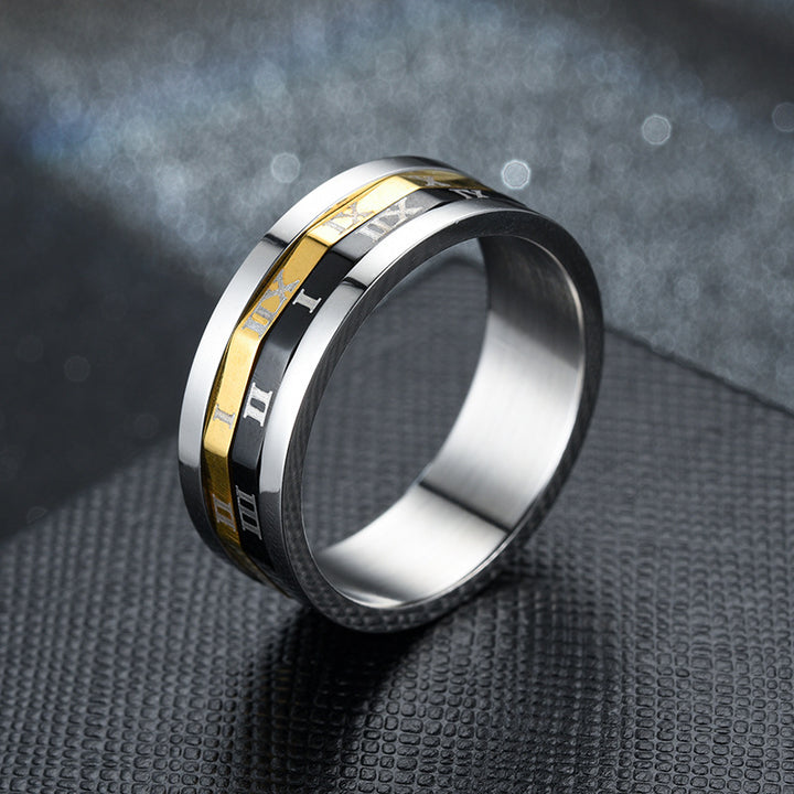 Fashion OL Stainless Steel Roman Numeral Ring – Stylish Gifts — 1
