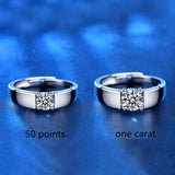Sterling Silver Men's White Gold Moissanite Ring – Gifts for Him — 7