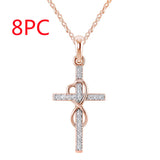 Alloy Pendant With Diamond And Eight-character – Jewelry Gift Ideas — 8