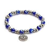 Blue Eye Beads Lucky Hand Of Fatima Bracelet – Jewelry Gift Ideas — 5