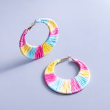 Large Oval Heart Raffia Dangle Earrings For Women Boho – Gifts for Her — 3