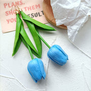 S925 Silver Long Tulip Flower Girl Earrings – Gifts for Kids — 2