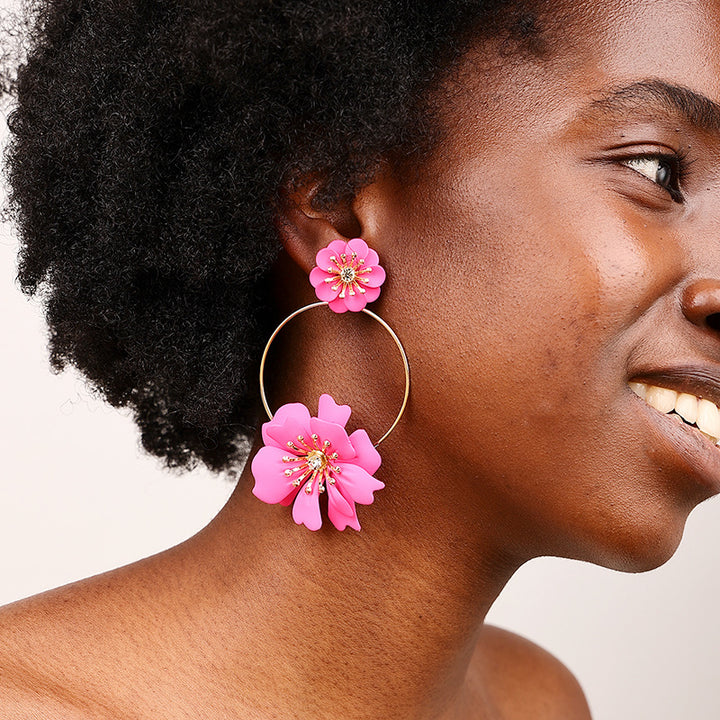 Flower Earrings Holiday Travel Ring Sweet Personality – Outdoor Gifts — 1