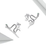 Green Zircon Girls' Smart Snake Stud Earrings – Tech Gifts — 4