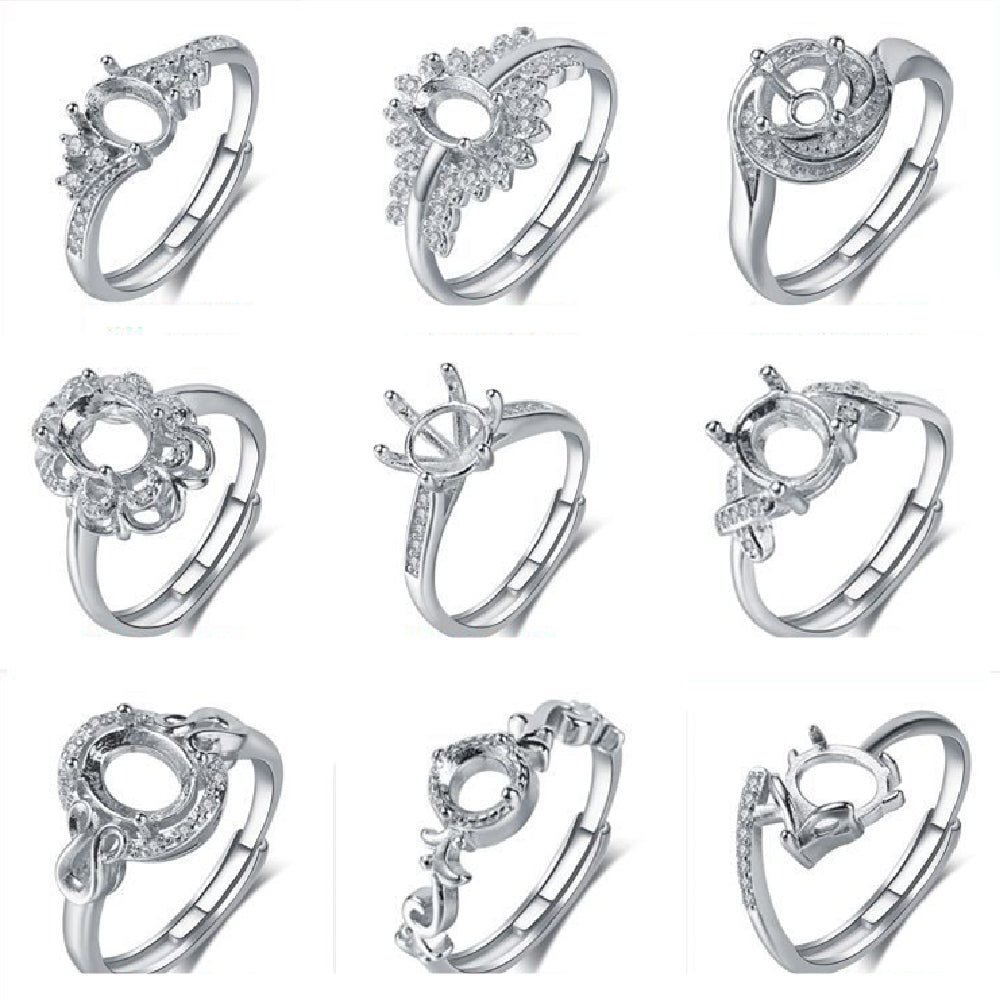 925 Silver Plating 18k Platinum Ring Frame Accessories – Stylish Gifts — 1
