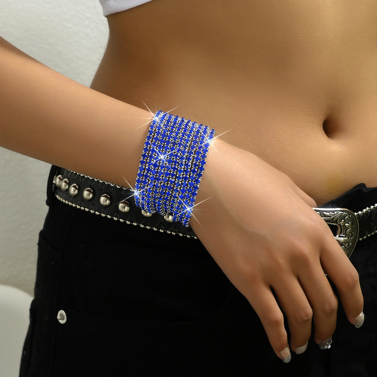 Women's Diamond Elastic Bracelet Wrist Ring Gems – Jewelry Gift Ideas — 1