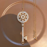 Sunflower Key Necklace Long Sterling Silver – Jewelry Gift Ideas — 5