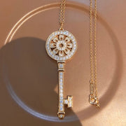 Sunflower Key Necklace Long Sterling Silver – Jewelry Gift Ideas — 5