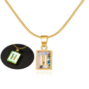 26 Letter Square Necklace Colorful Shell Luminous – Jewelry Gift Ideas — 12