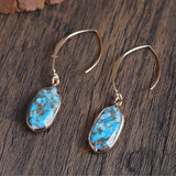 Fashion Turquoise Oval Edging Copper Earrings – Stylish Gifts — 4