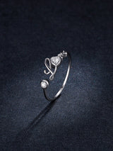 White Gold Plated Heart Shaped Zircon English Ring – Stylish Gifts — 6