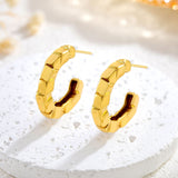 Titanium Steel Irregular Cube C- Shaped Earrings – Stylish Gifts — 6