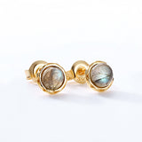 Simple Style 925 Sterling Silver Labradorite Round – Stylish Gifts — 2