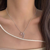 Bow Love Necklace For Women Simple Cold Style – Jewelry Gift Ideas — 3
