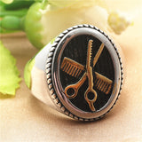 European And American Titanium Steel Scissors Ring – Gifts for Him — 1