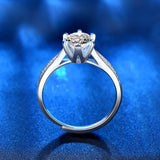 Women's Sterling Silver Six Prong Faux Moissanite Ring – Gifts for Her — 6