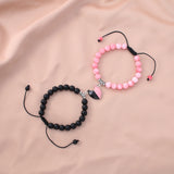 White Turquoise Love Magnet Couple Bead Bracelet – Gifts for Couples — 5
