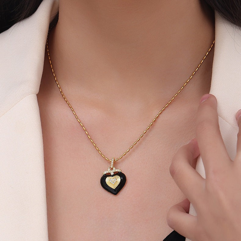 Colored Enamel Glaze Love Diamond Pendant – Jewelry Gift Ideas — 1