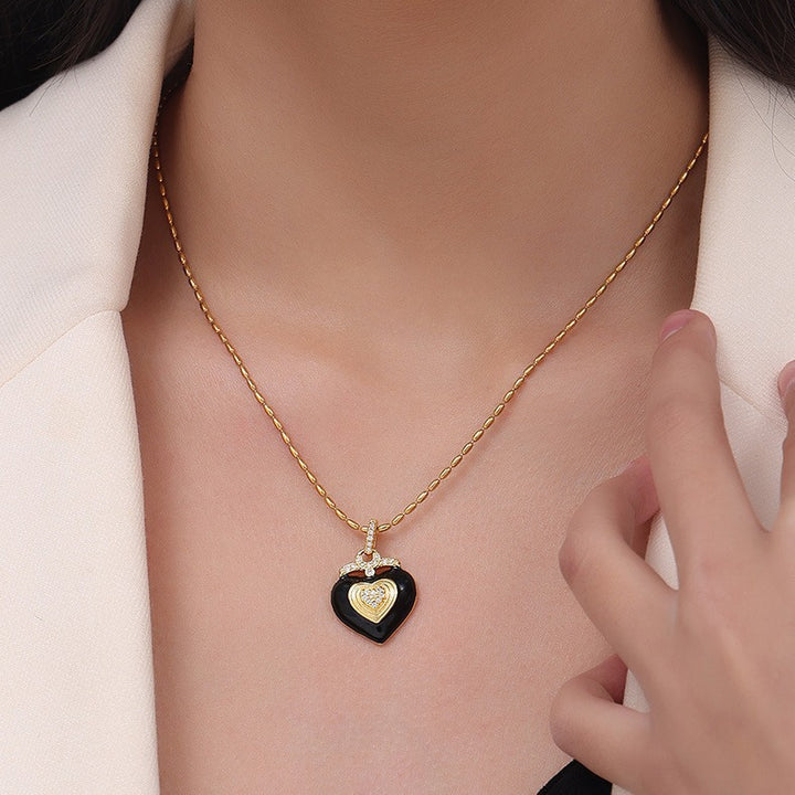 Colored Enamel Glaze Love Diamond Pendant – Jewelry Gift Ideas — 1