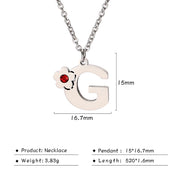 Flower Rhinestone-encrusted 26 Letter Necklace – Jewelry Gift Ideas — 17