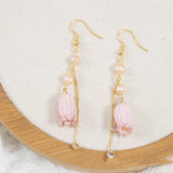 Fashion Simple Wind Bell Flower Natural Pearl Earrings – Stylish Gifts — 3