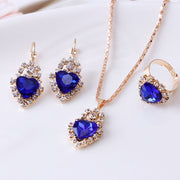 Water drop rhinestone necklace earrings ring set – Jewelry Gift Ideas — 6
