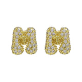 18K Brass Balloon Bubble Zircon Small Size Stud – Birthday Gifts — 18