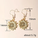 Simple Metal Ear Hook Sunflower Flower Earrings – Birthday Gifts — 9